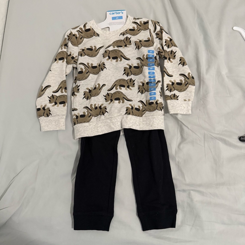 Carter's Cream Dinosaur Print Sweater